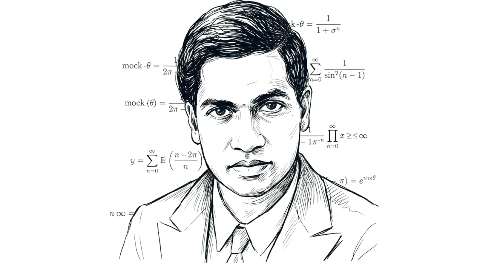 Srinivasa Ramanujan illustration